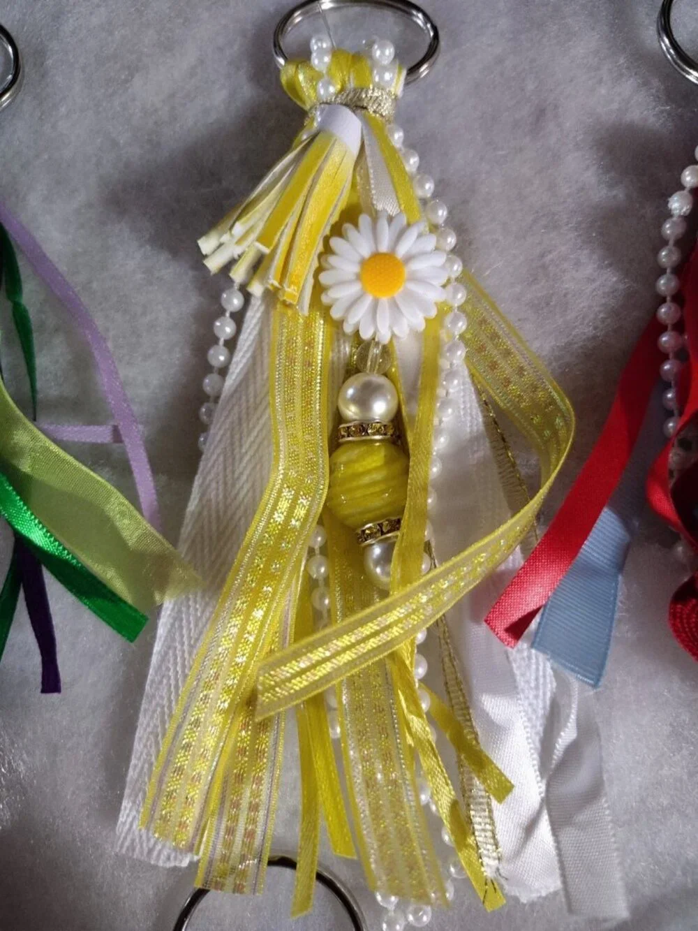 Enchanting Artisan Handmade Ribbon Tassel For Bags/Keychain/With Charm